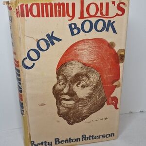 Vintage Cookbook with Red Accent Illustration